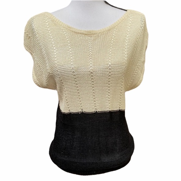 Christian Dior Vintage Cap Sleeve Knit Top Sweater - Picture 1 of 13